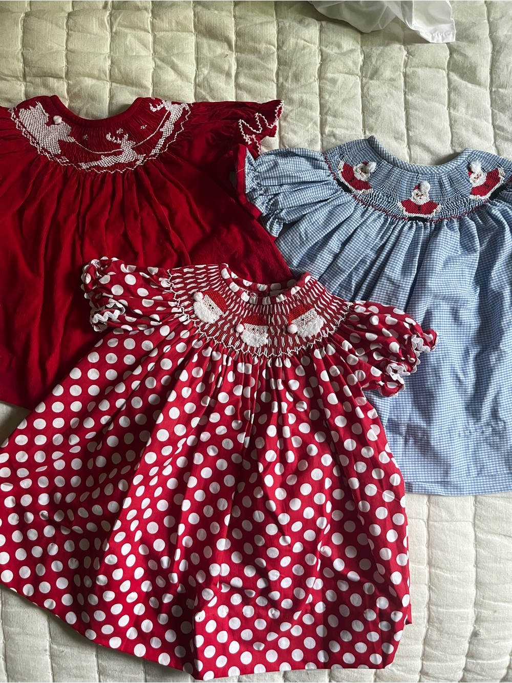 Girls' Smocked Christmas Dress Bundle